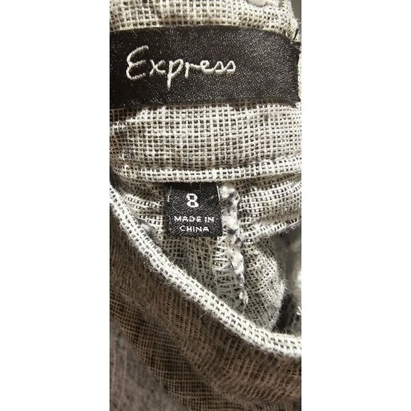 Express Women's Linen-Blend Business Casual Gray Trouser Y2K Pants Size 8 - Picture 4 of 7